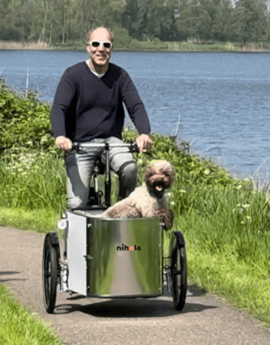 Nihola bakfiets van klant met Hond Bakfietscentrale